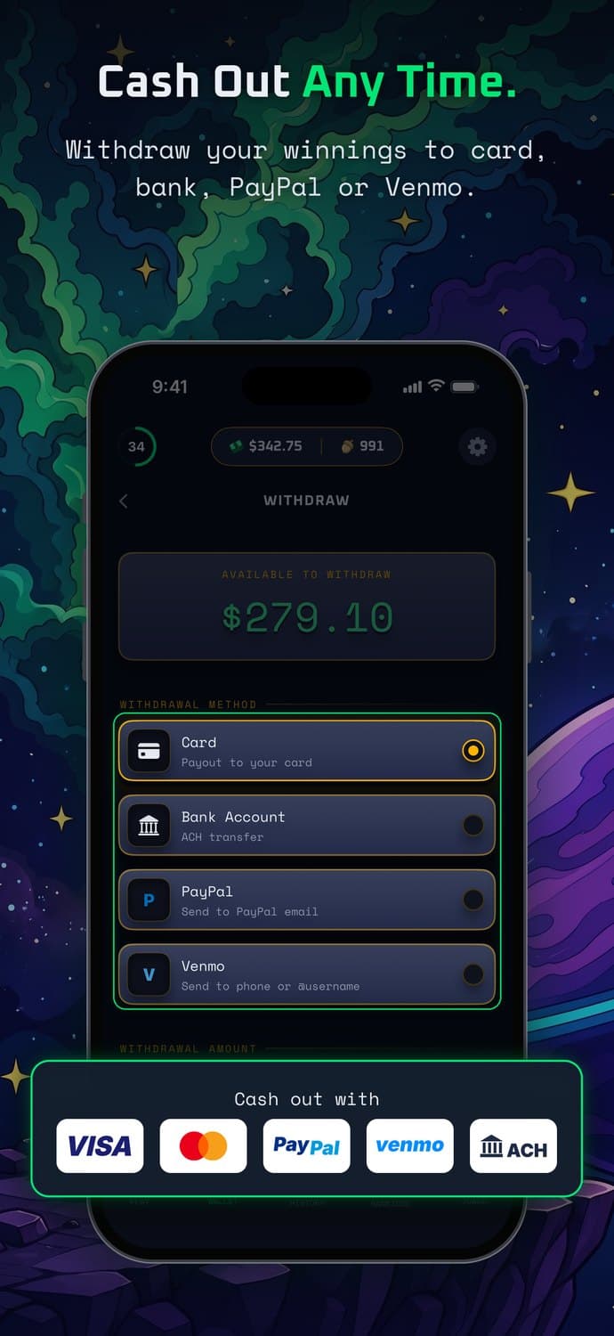 Cash out any time