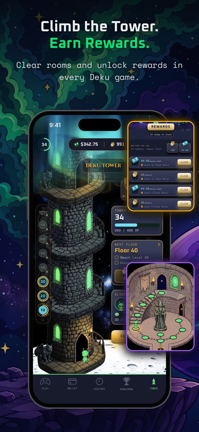 Climb the Tower, earn rewards